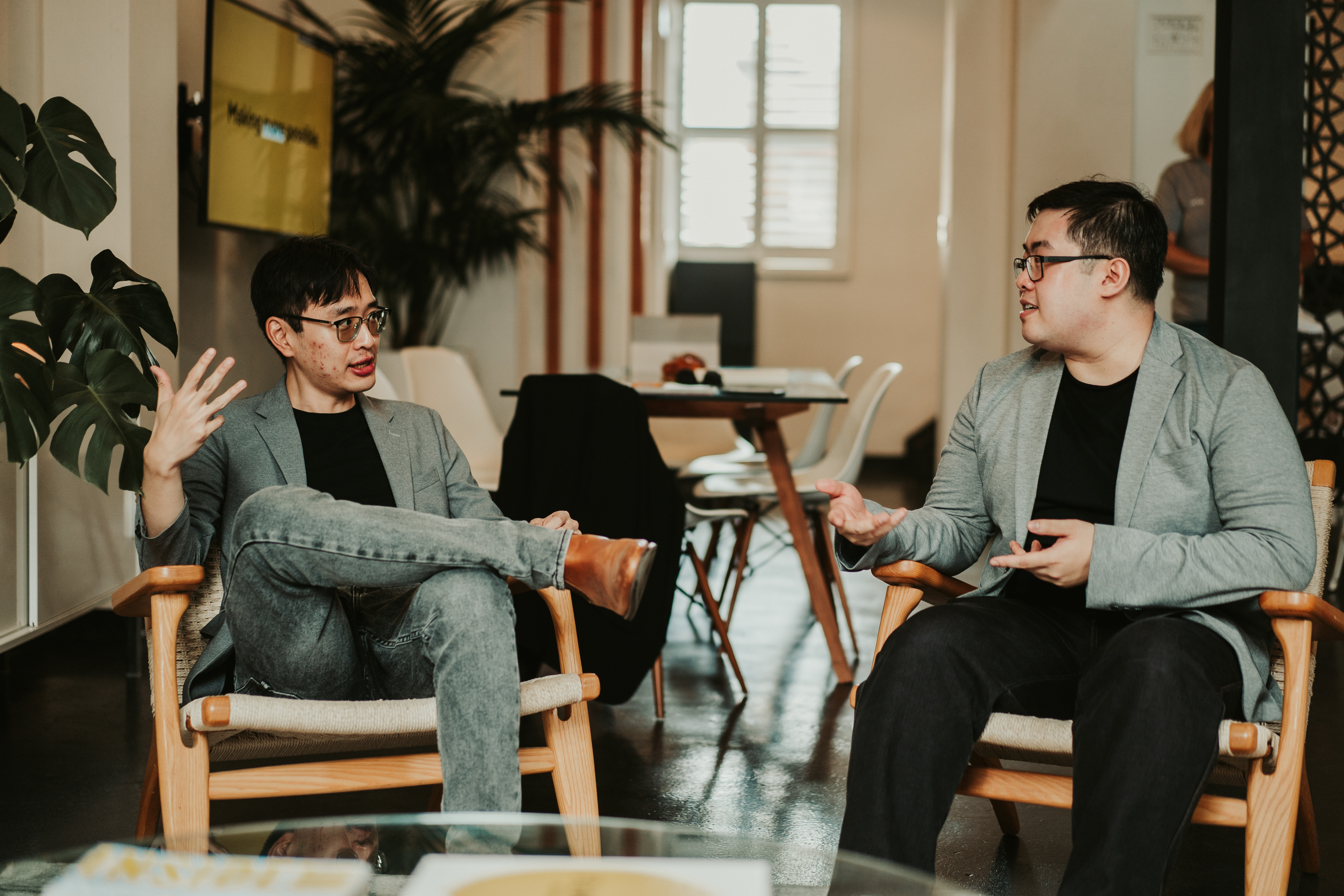 Orbit’s Smsf Accountant, Eric Kurnadi And Smsf Administrator, Brian Luo Conversing In Sydney Office