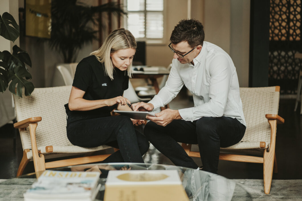 Orbit’s Founders, Kate And Greg Dennis In A Business Meeting At The Sydney Office